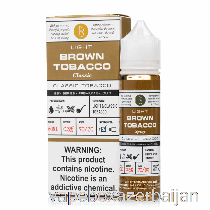 Vape Azerbaijan Brown Tobacco - BSX Series - 60mL 3mg